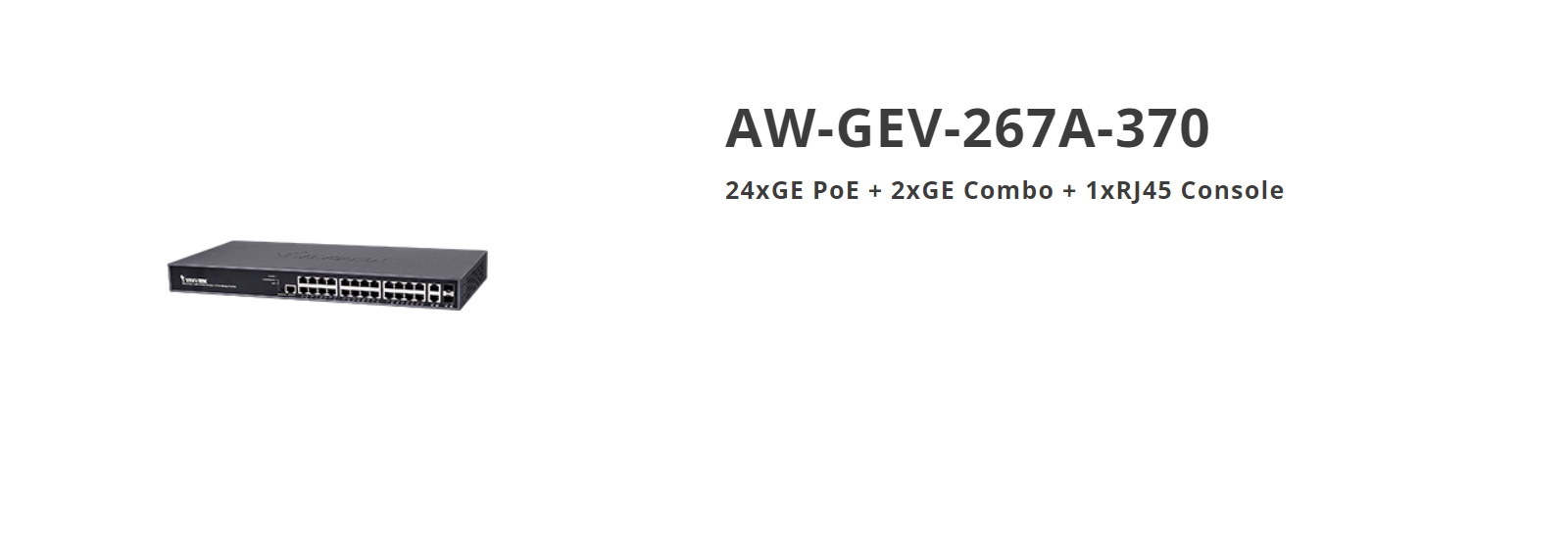 Vivotek AW-GEV-267A-370  Vivocam L2+ Managed Poe Switch: 24